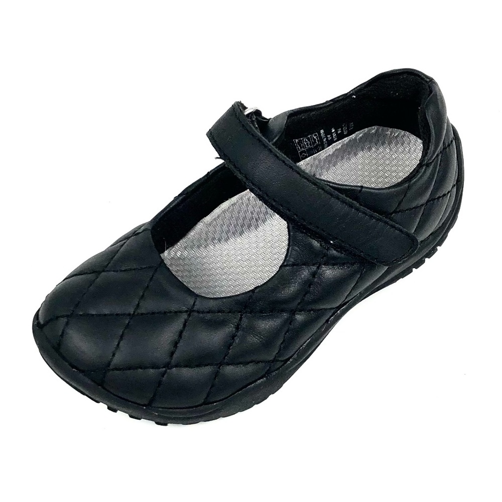 LandsEnd Toddler Black Quilted Leather Mary Jane 7